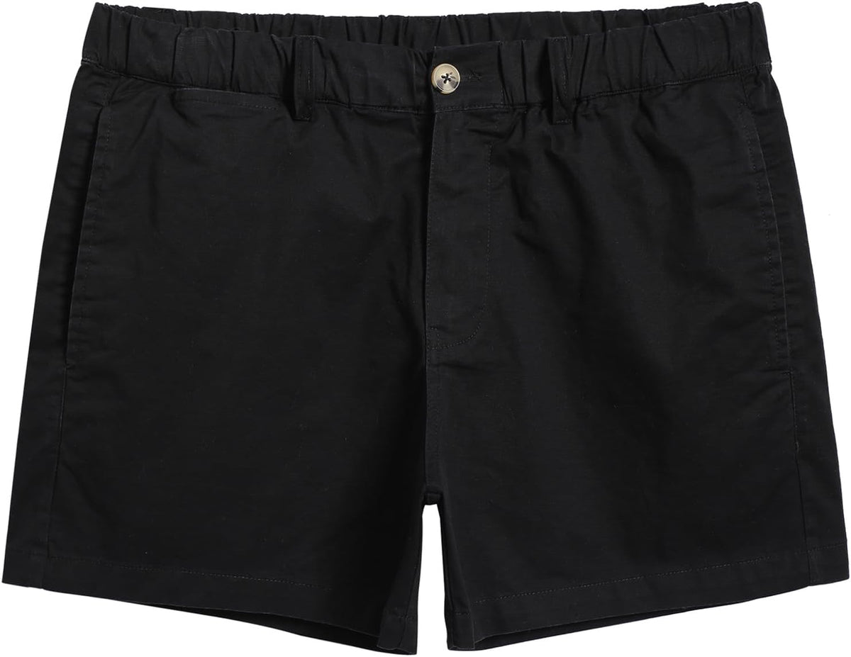 maamgic Men's Shorts Casual 4" Cotton Stretch Classic Fit Khaki Shorts