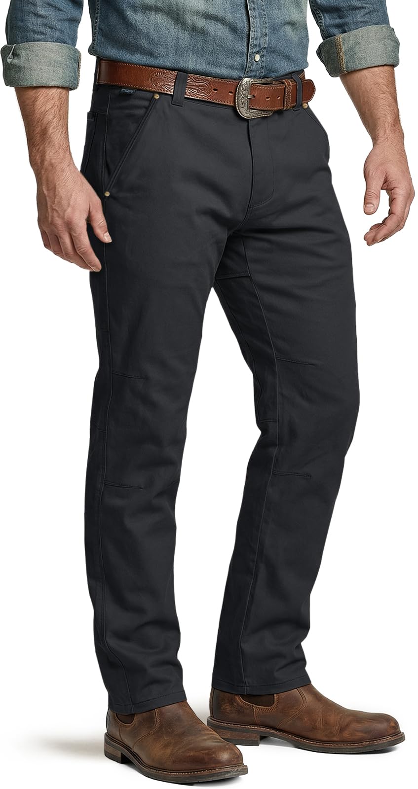 CQR Men's Motion Utility Casual Pants, Regular Fit Lightweight Work Pants, Water Resistant Outdoor Stretch Pants with Pockets
