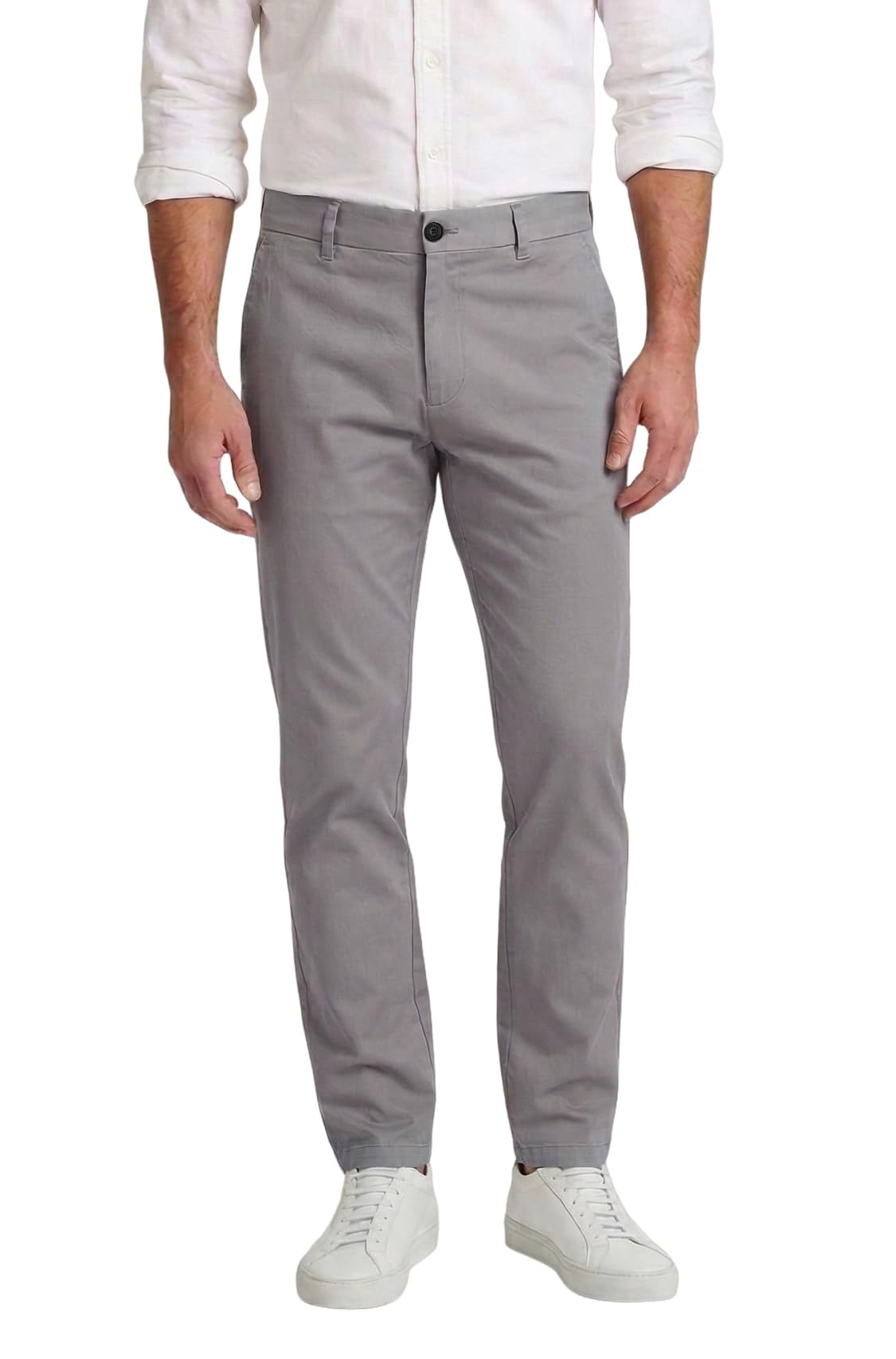Plaid&Plain Men’s Slim Fit Khaki Pants Men’s Tapered Chino Pants