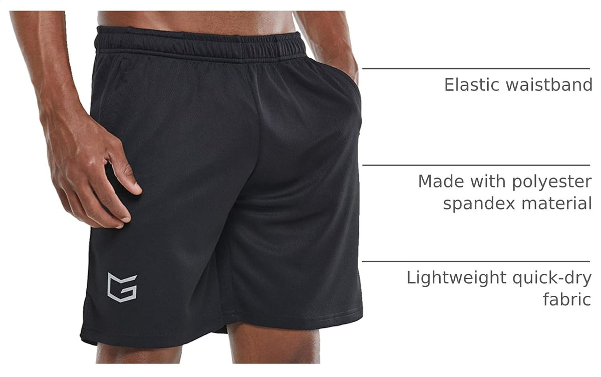 G Gradual Men's 5"/ 7"/ 9" Workout Running Shorts with Zip Pockets