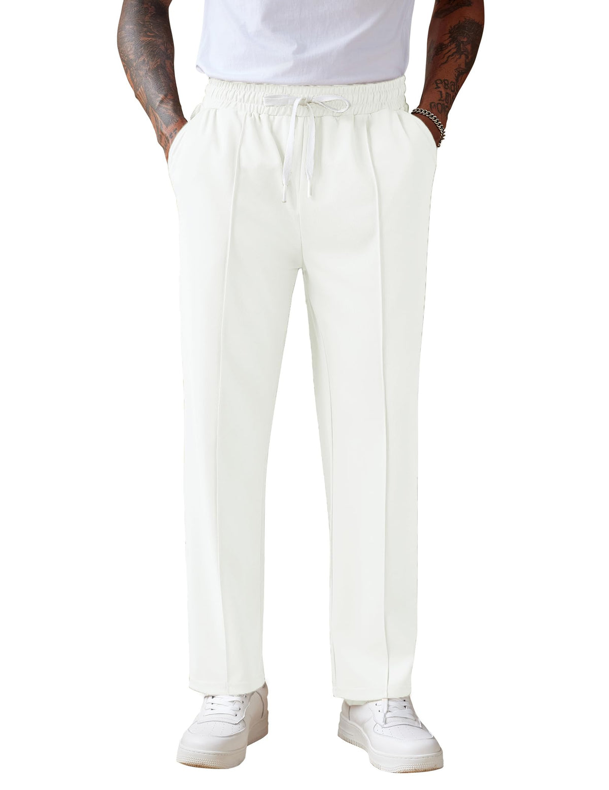 COOFANDY Men's Knit Sweatpants Straight Leg Casual Pants with Drawstring