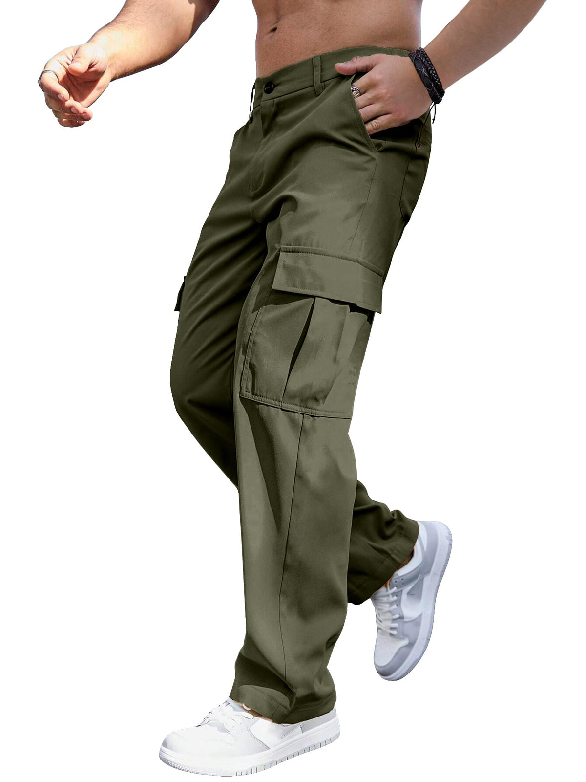 Comdecevis Men's Casual Cargo Pants Relaxed Fit Work Pants