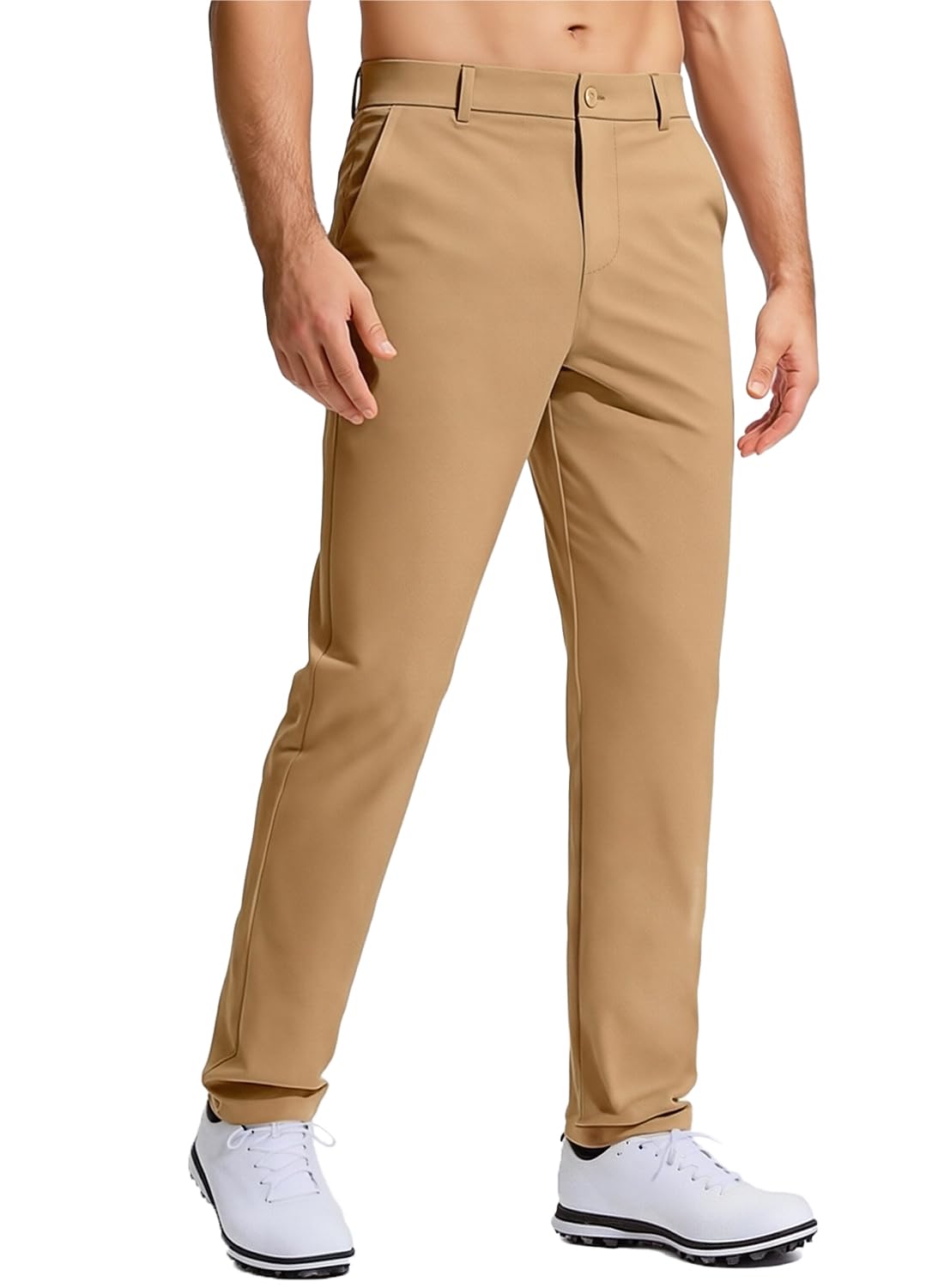 Men's Golf Pants Stretch Work Dress Comfy Pants 30"/32"/34" Lightweight Quick Dry Casual Slacks Trousers with Pockets