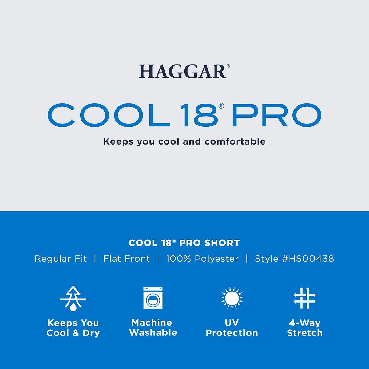 Haggar Men's Regular Fit Cool 18 Pro Short - 7 and 9 Inch Inseams
