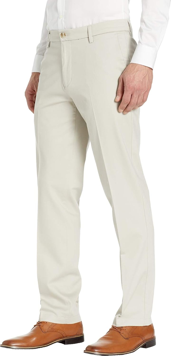 Dockers Mens Straight Fit Signature Lux Cotton Stretch Khaki Pant - Creased