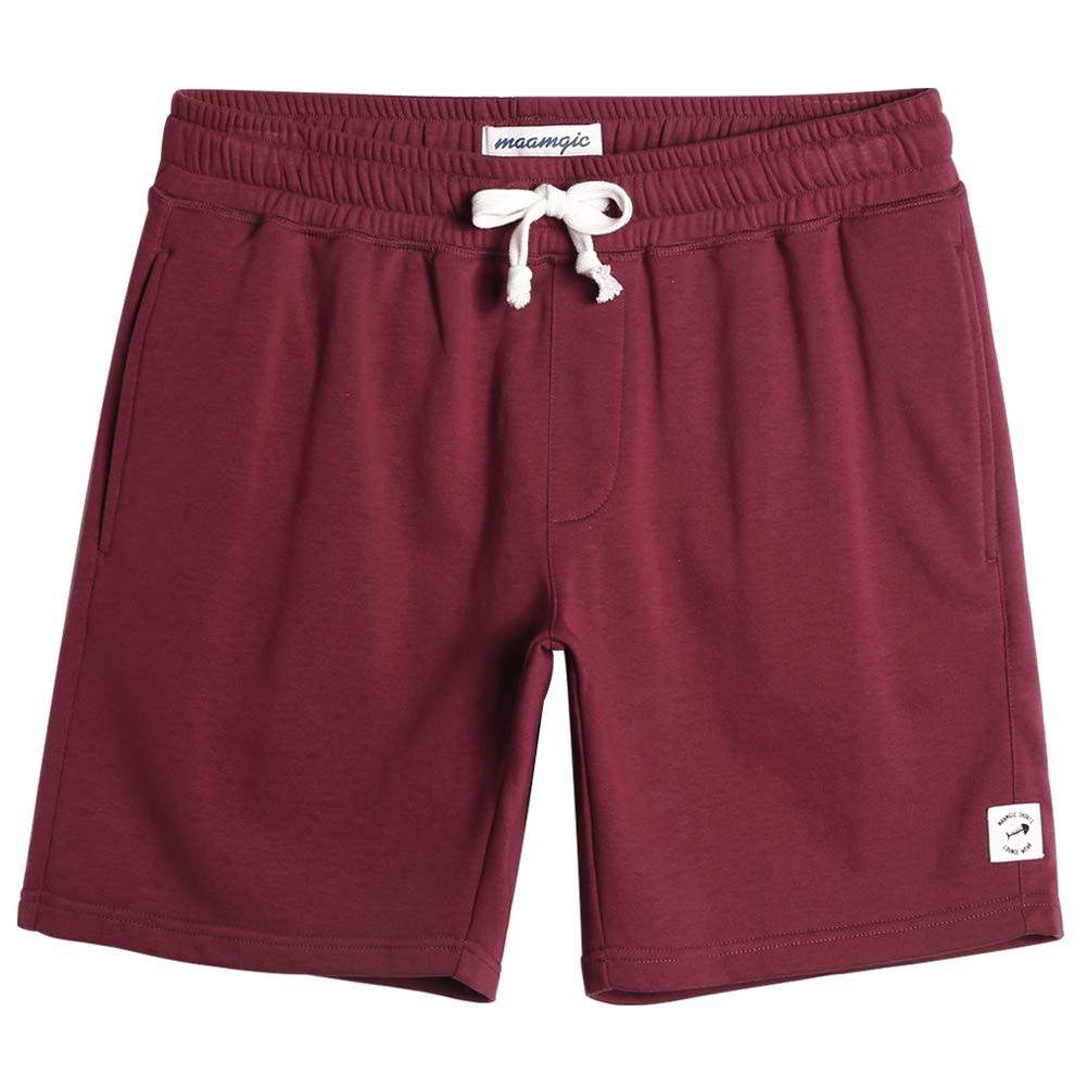 maamgic Mens Athletic Gym Shorts 5/7" Elastic Waist Casual Pajama Pocket Jogger Men Workout Short Pants