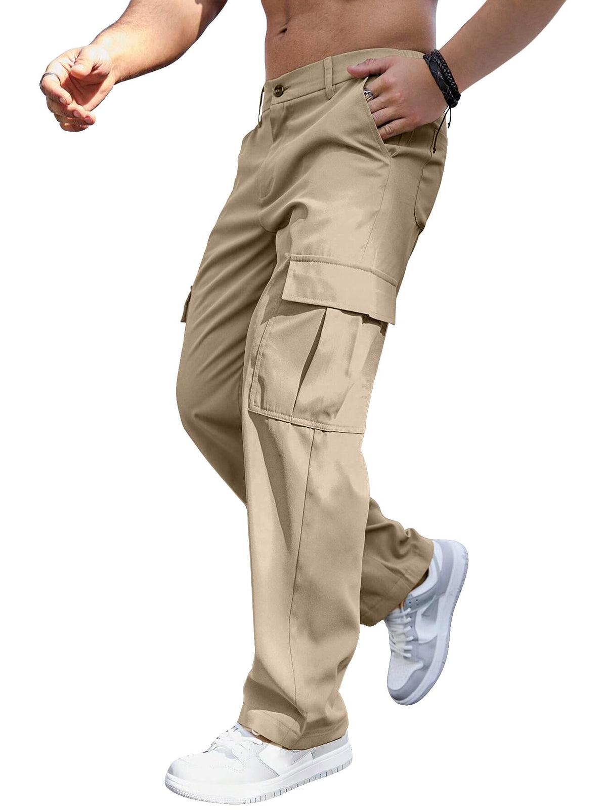 Comdecevis Men's Casual Cargo Pants Relaxed Fit Work Pants