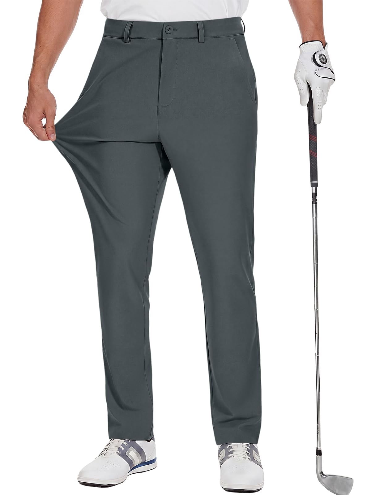 Runcati Mens Golf Pants Stretch Dress Work Pants Casual Slacks 30"/32"/34"