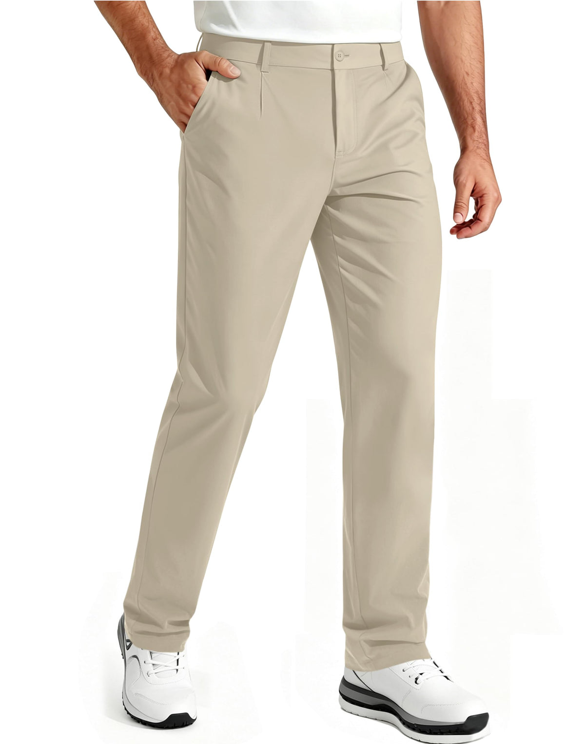 Mens Golf Pants Stretch Casual Dress Pant Elastic Drawstring Trousers