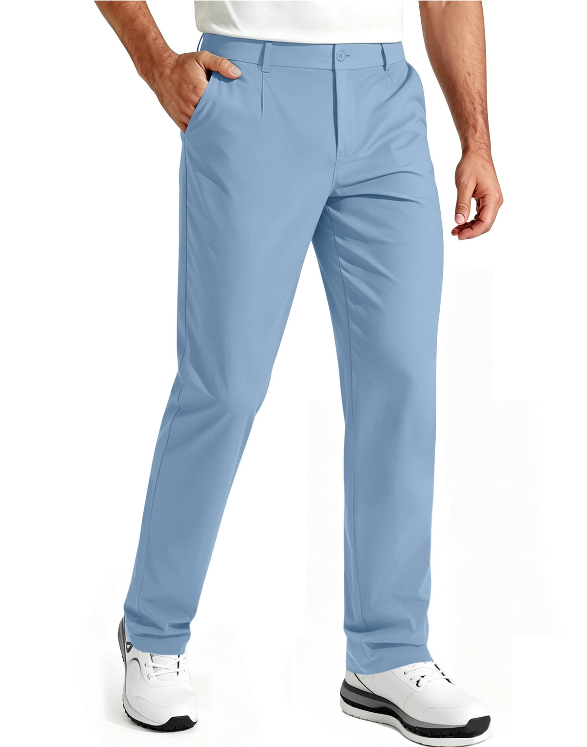 Mens Golf Pants Stretch Casual Dress Pant Elastic Drawstring Trousers