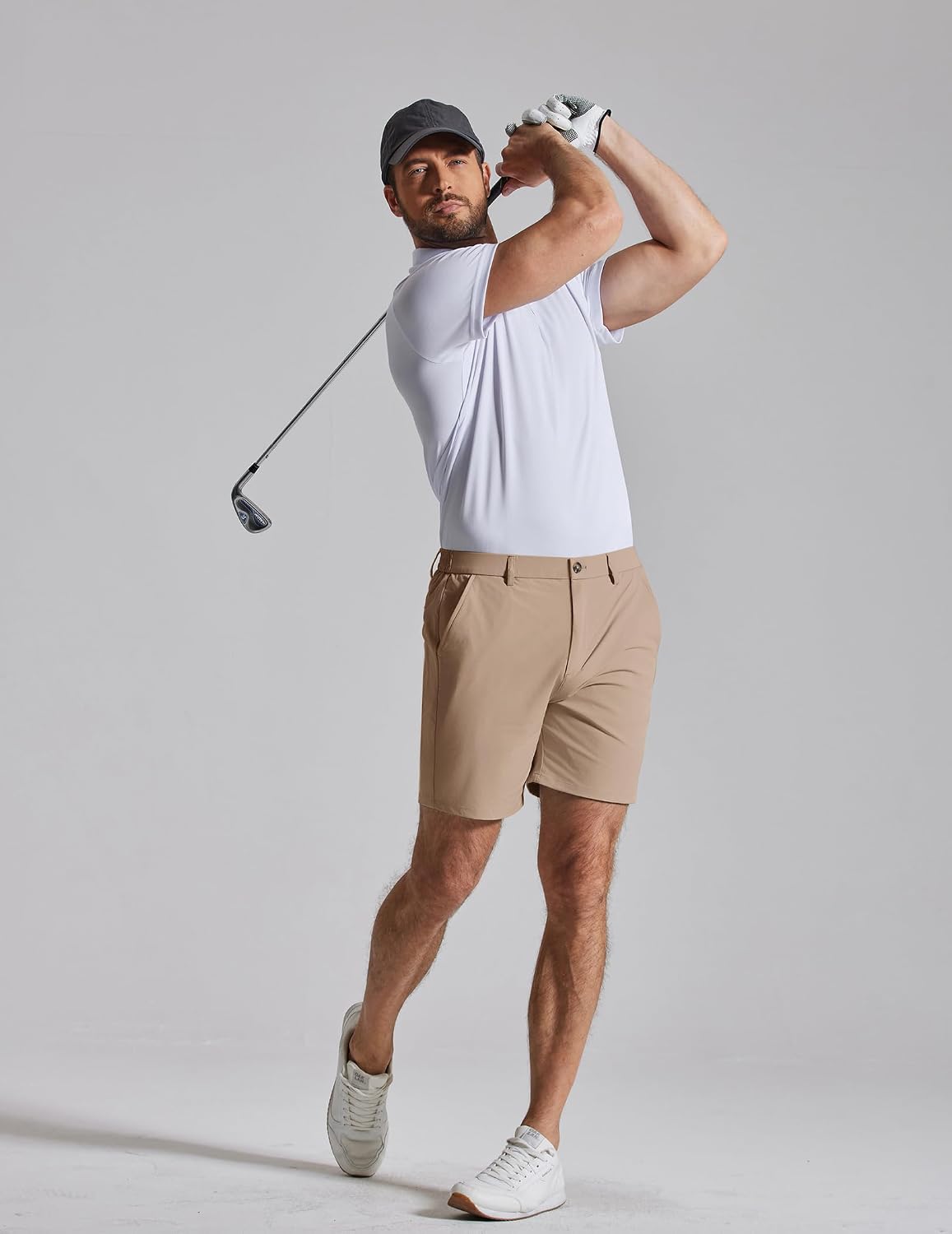COOFANDY Men Casual Shorts 7" Stretch Quick Dry Golf Shorts with 4 Pockets