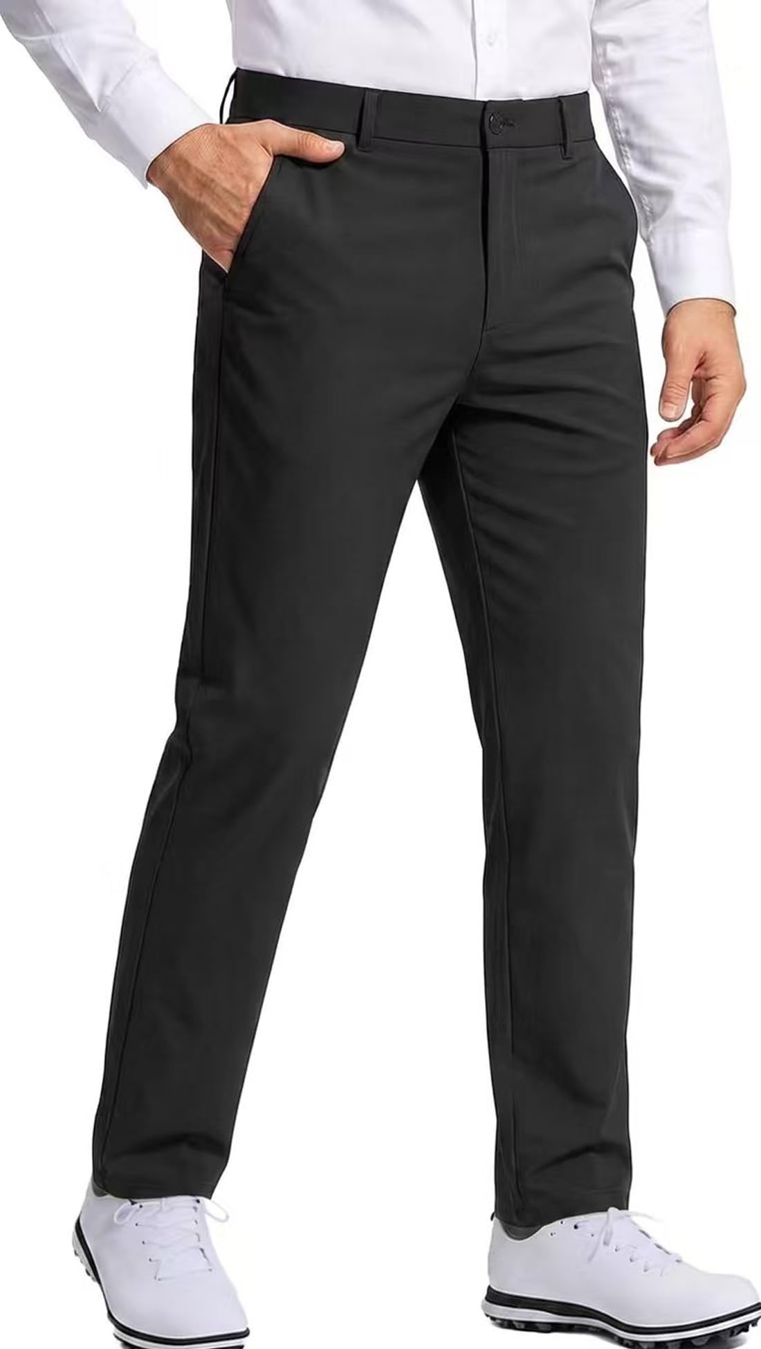 Mens Classic Fit Golf Pants, Stretch Business Casual Dress Pants for Men, Quick Dry Lightweight Work Slacks with Pockets