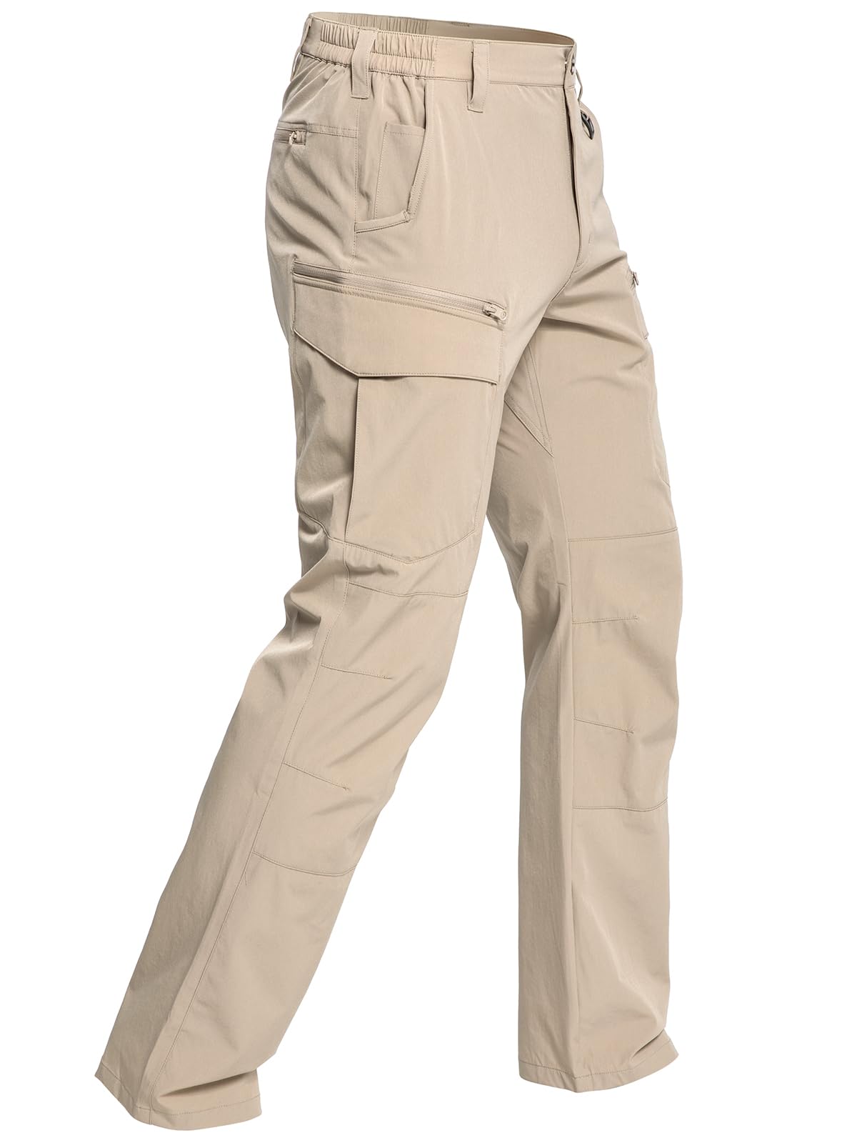 CARWORNIC Men's Quick Dry Tactical Hiking Pants Flex Water Resistant Lightweight Outdoor Fishing Cargo Work Pants 9 Pockets