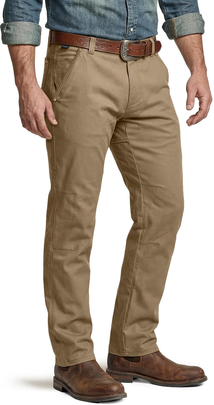 CQR Men's Motion Utility Casual Pants, Regular Fit Lightweight Work Pants, Water Resistant Outdoor Stretch Pants with Pockets