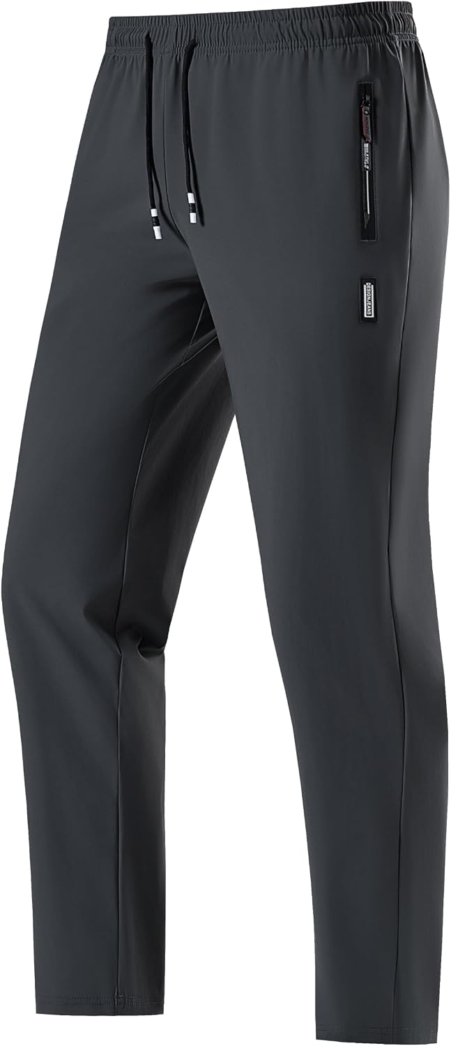 Men's Athletic Pants Lightweight Sweatpants Zipper Pockets