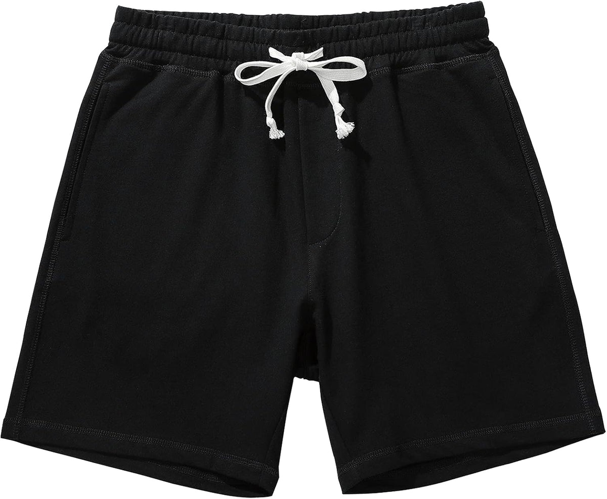 AMY COULEE Men's Cotton Sweat Shorts with Pockets, 5.5 Inch Inseam