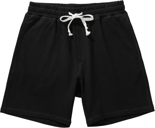 AMY COULEE Men's Cotton Sweat Shorts with Pockets, 5.5 Inch Inseam