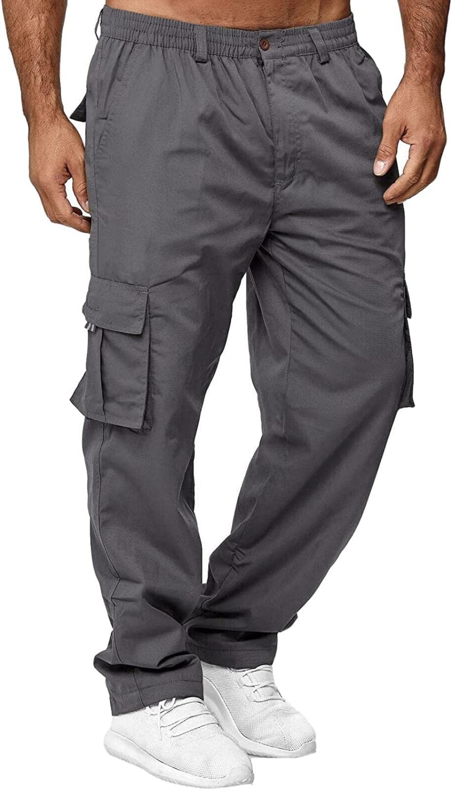 AIFARLD Men's Cargo Pants with Pockets Cotton Hiking Sweatpants Casual Athletic Jogger Sports Outdoor Trousers Relaxed Fit
