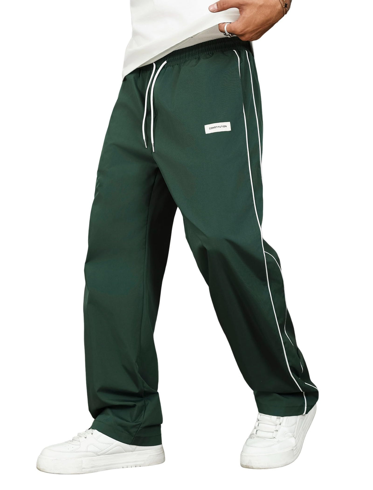 ZAFUL Mens Casual Sweatpants Stripe Drawstring Letter Y2K Baggy Track Pants