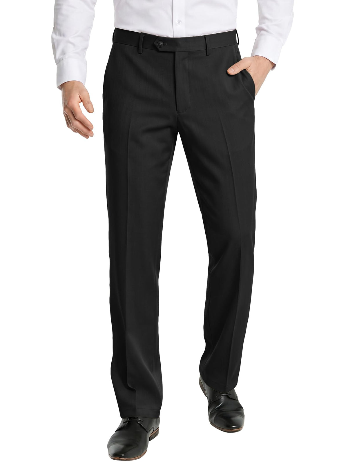 PLEPAN Men's Classic Fit Dress Pants Wrinkle‑Resistant