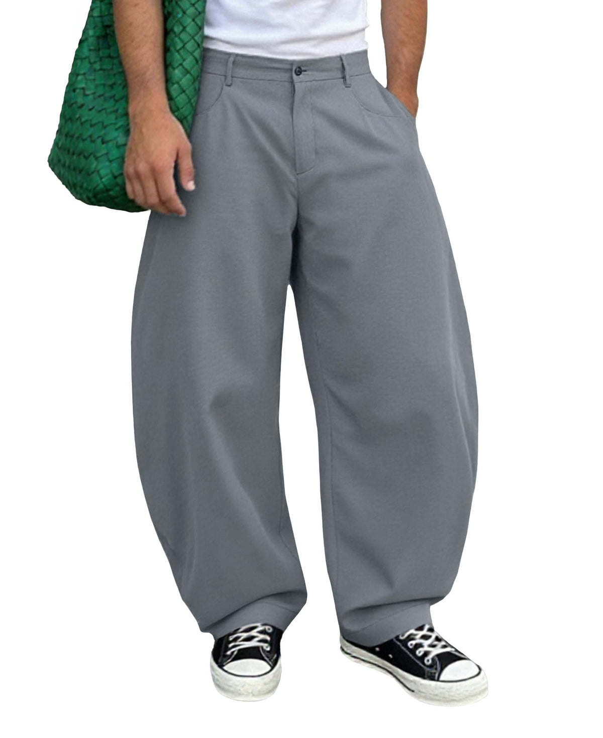 Susclude Mens Baggy Barrel Pants Wide Leg Comfy Lounge Streetwear Casual Elastic Waist Loose Y2k Lightweiht Trendy Trousers