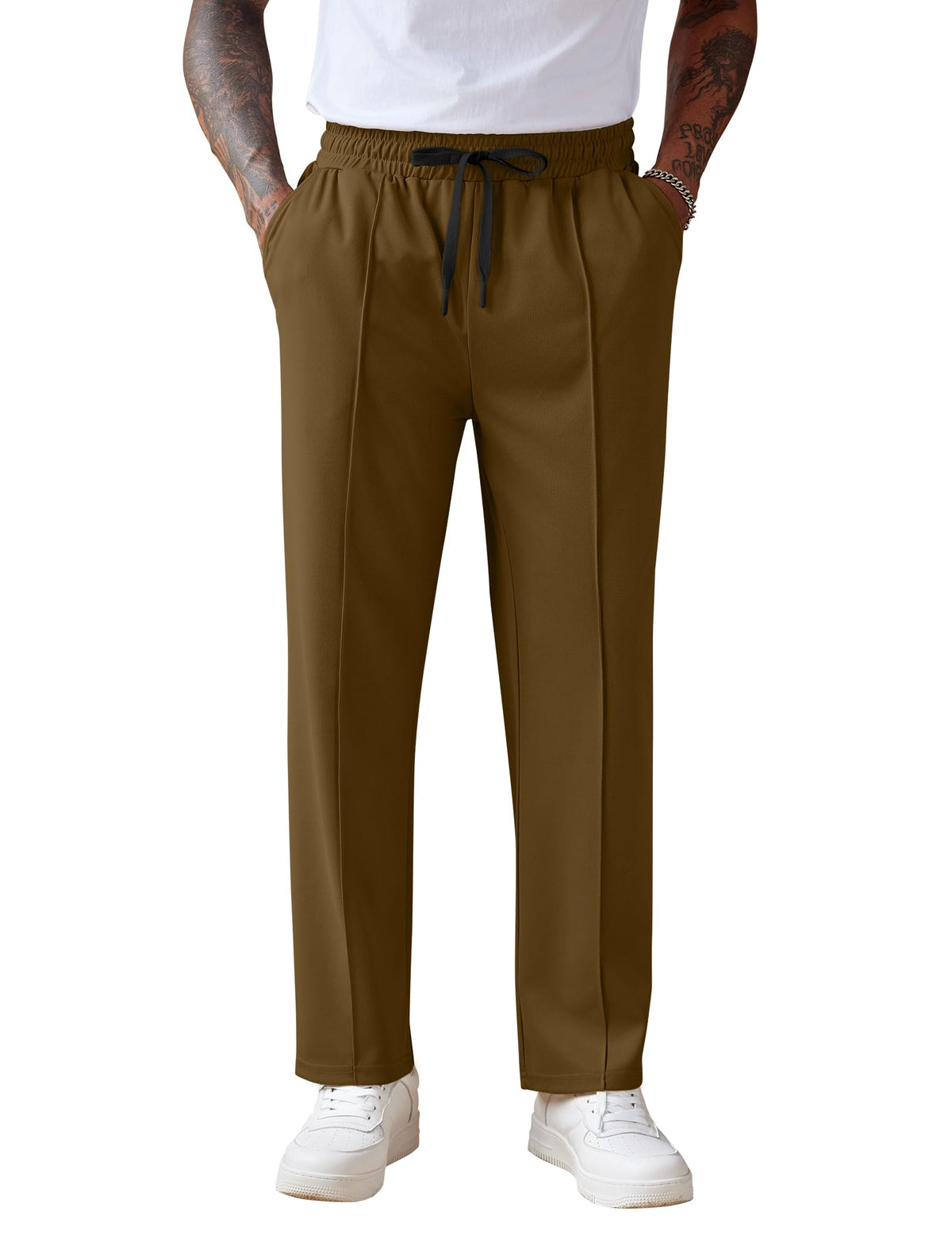 COOFANDY Men's Knit Sweatpants Straight Leg Casual Pants with Drawstring