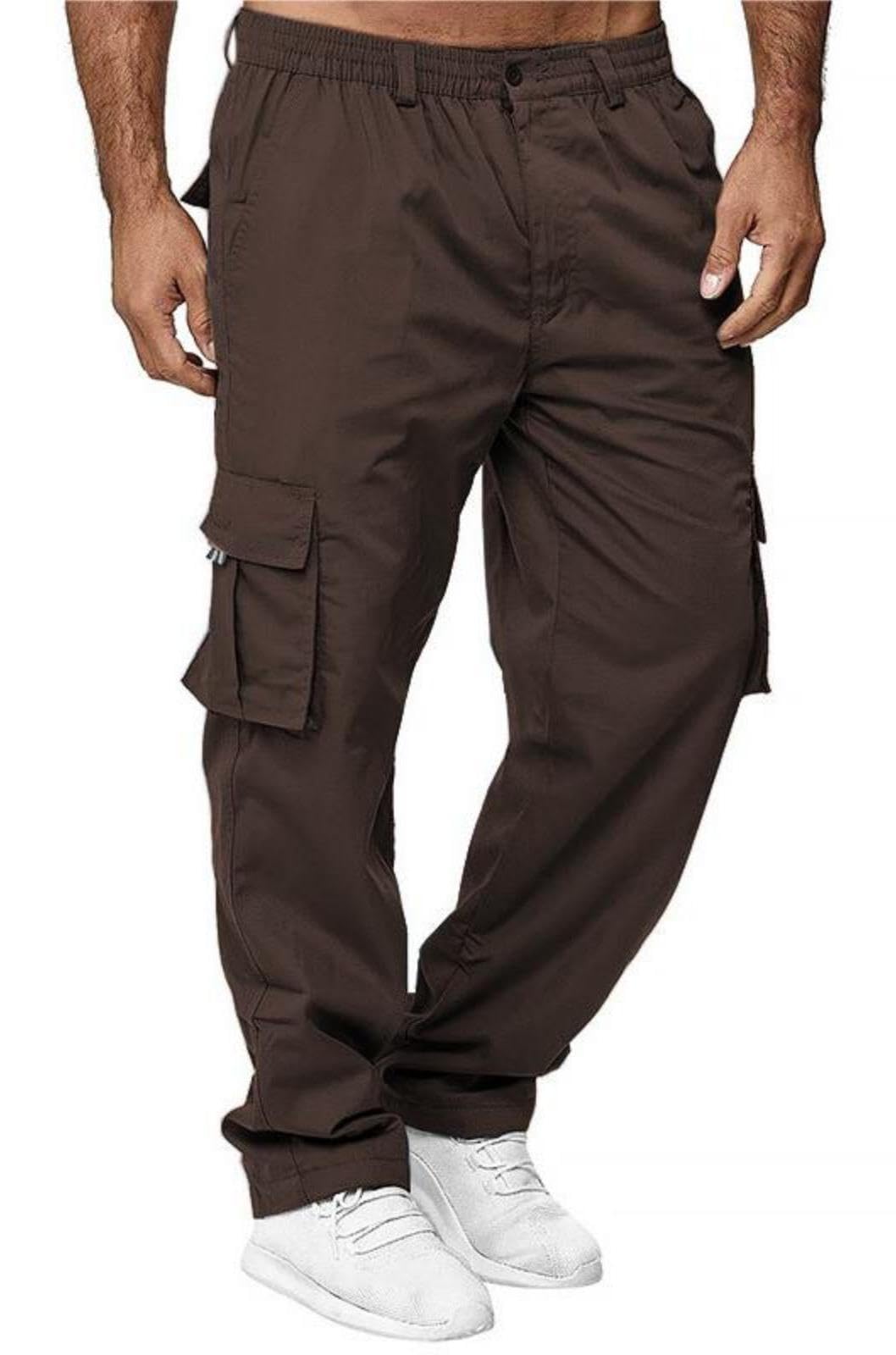 AIFARLD Men's Cargo Pants with Pockets Cotton Hiking Sweatpants Casual Athletic Jogger Sports Outdoor Trousers Relaxed Fit