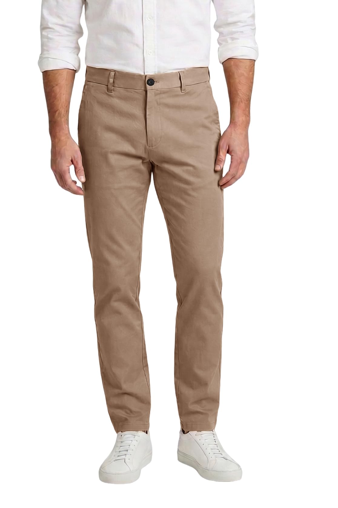 Plaid&Plain Men’s Slim Fit Khaki Pants Men’s Tapered Chino Pants