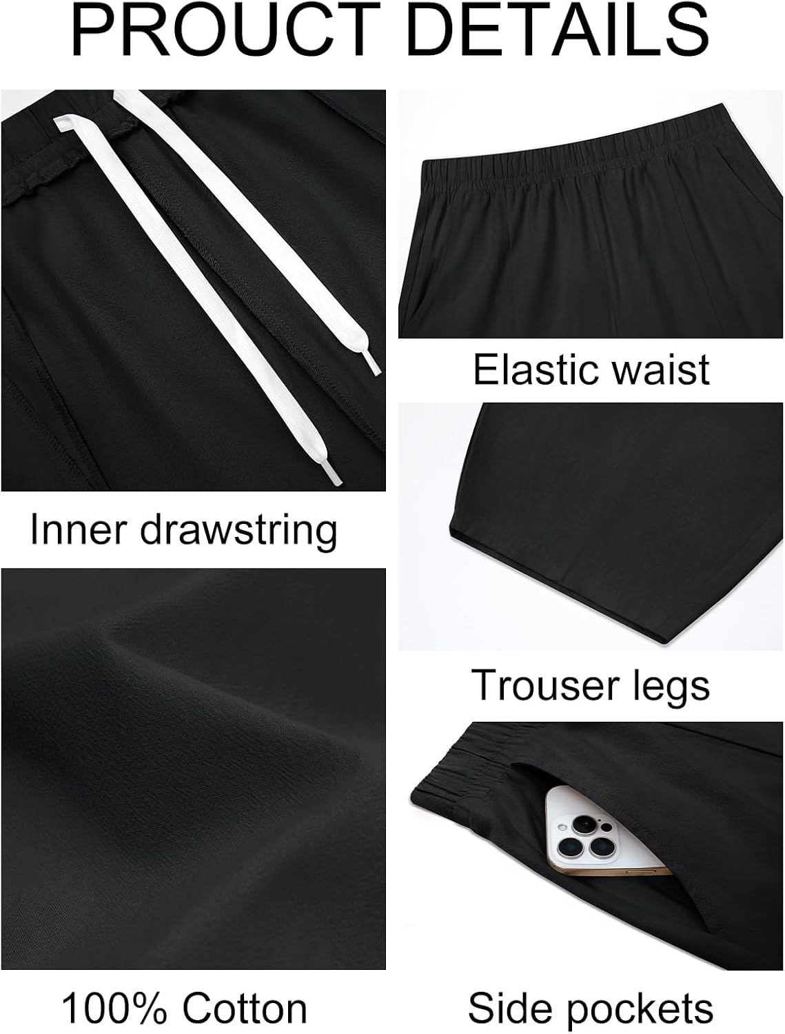 Runcati Mens Harem Pants Casual Elastic Waist Drawstring Baggy Trouser