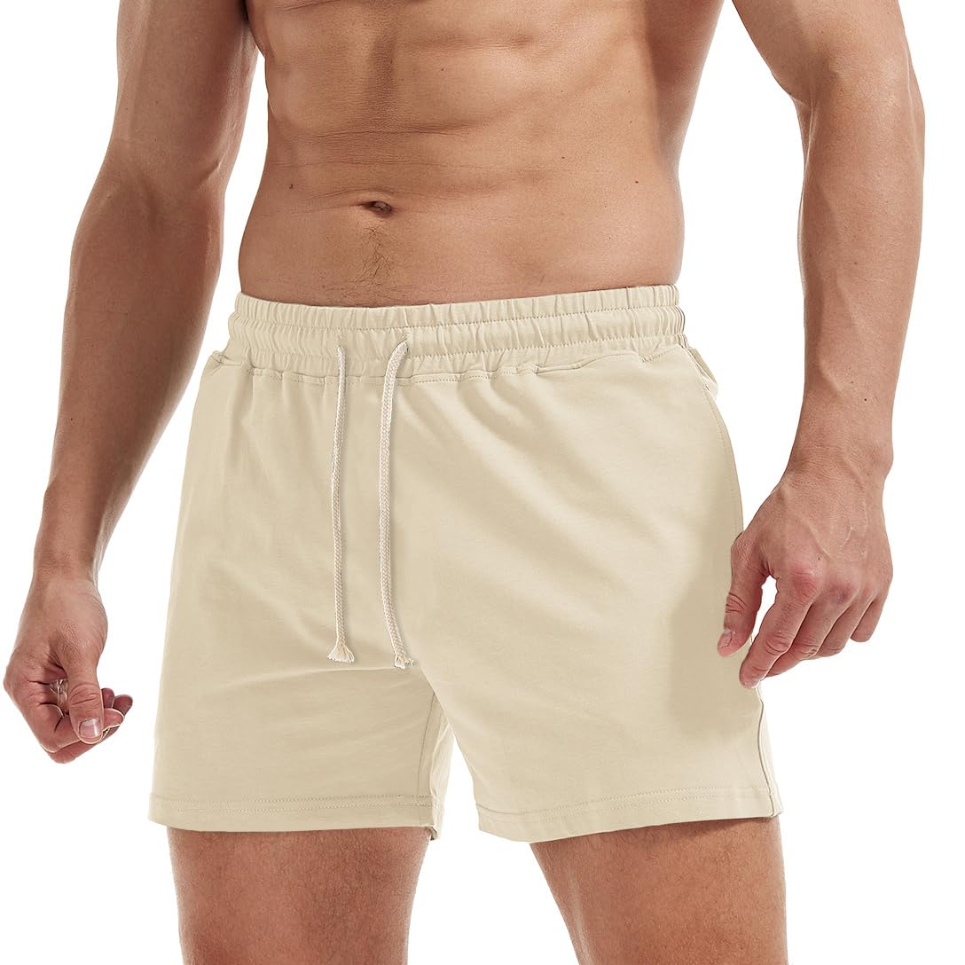 AIMPACT Men's Cotton Workout Shorts 5"/7" Sweat Athletic Gym with Pockets