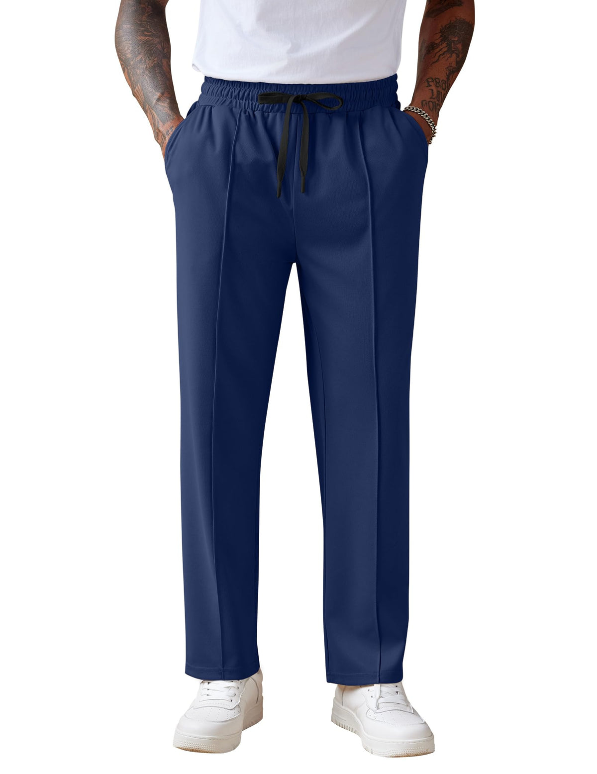 COOFANDY Men's Knit Sweatpants Straight Leg Casual Pants with Drawstring