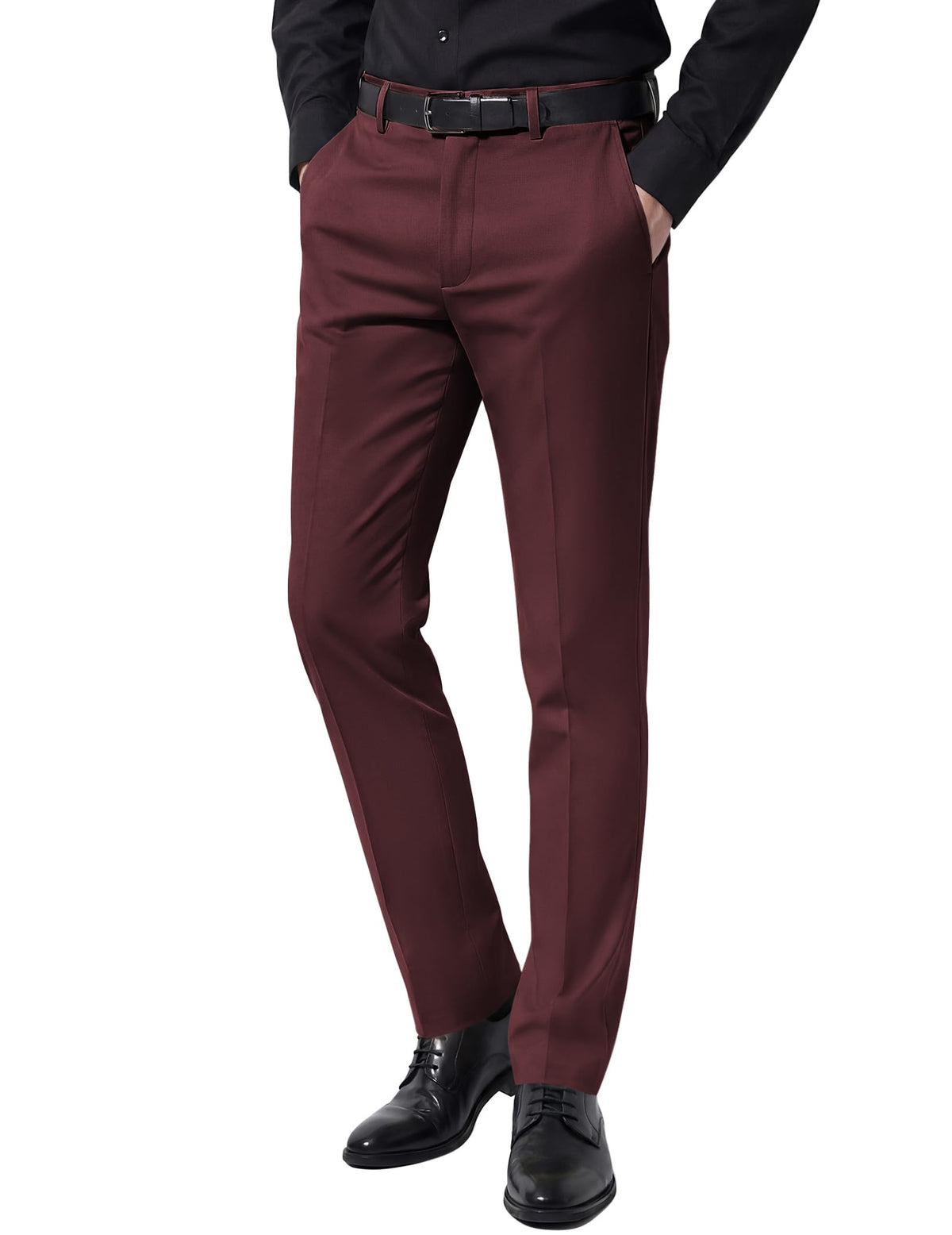 COOFANDY Men Dress Pants Slim Fit Suit Pants Expandable Waist Casual Slacks