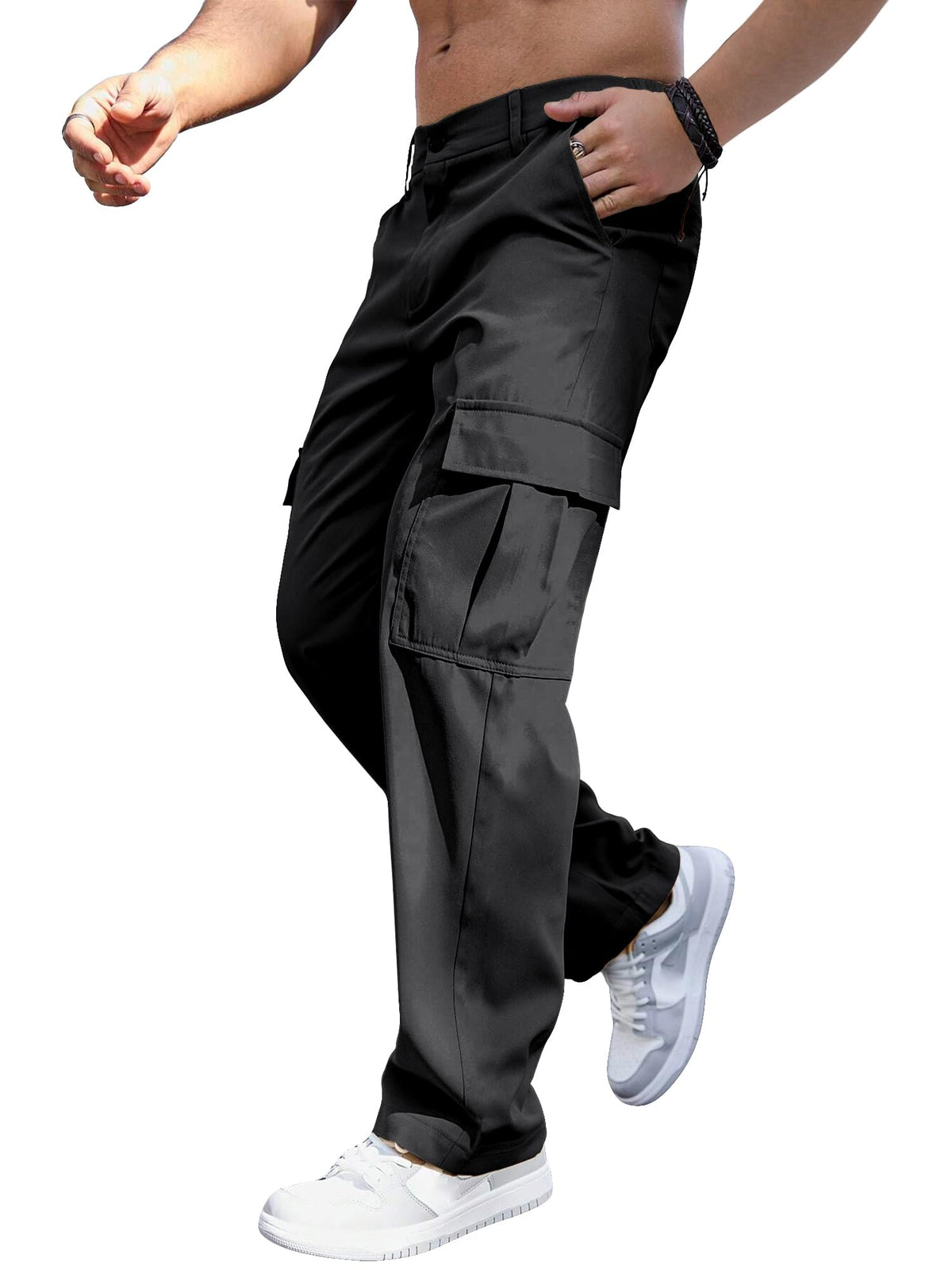 Comdecevis Men's Casual Cargo Pants Relaxed Fit Work Pants
