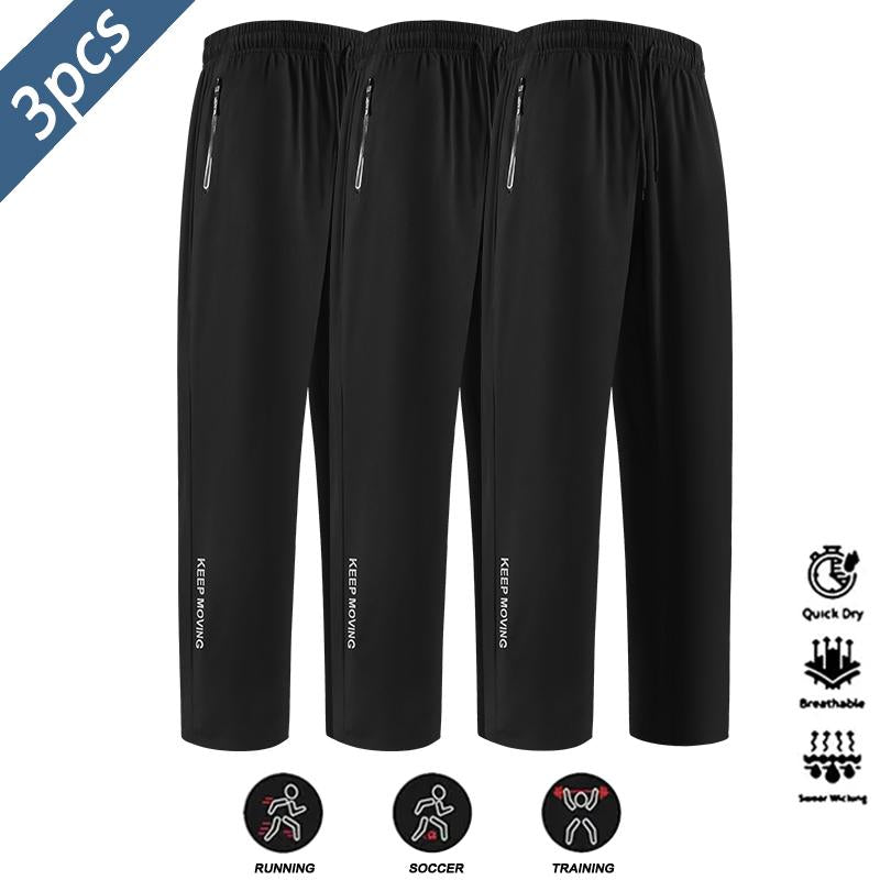 2026 New Printed Menswear Straight Fit Men's Pants, Fast Dry Fabric, Lightweight Breathable Quick-Drying, Loose Drawstring, Zipper Pocket, Spring & Summer Casual Sweatpants