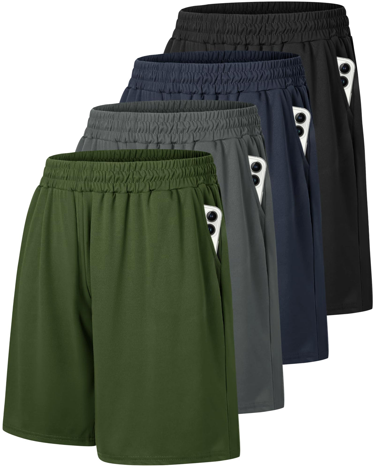 4 Pack Gym Mens Shorts - Basketball Athletic Shorts Fitness Clothing