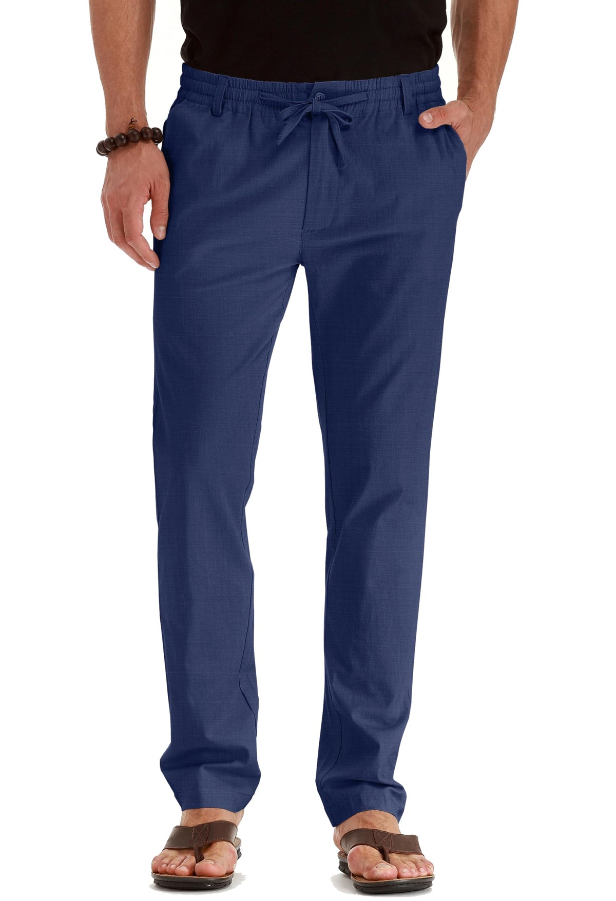 Sailwind Men's Drawstring Linen Pants Casual Summer Beach Loose Trousers