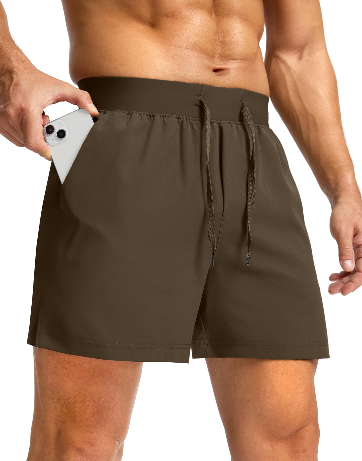Soothfeel Men's Athletic Running Shorts Zipper Pockets 9"/7"/5 Workout Gym