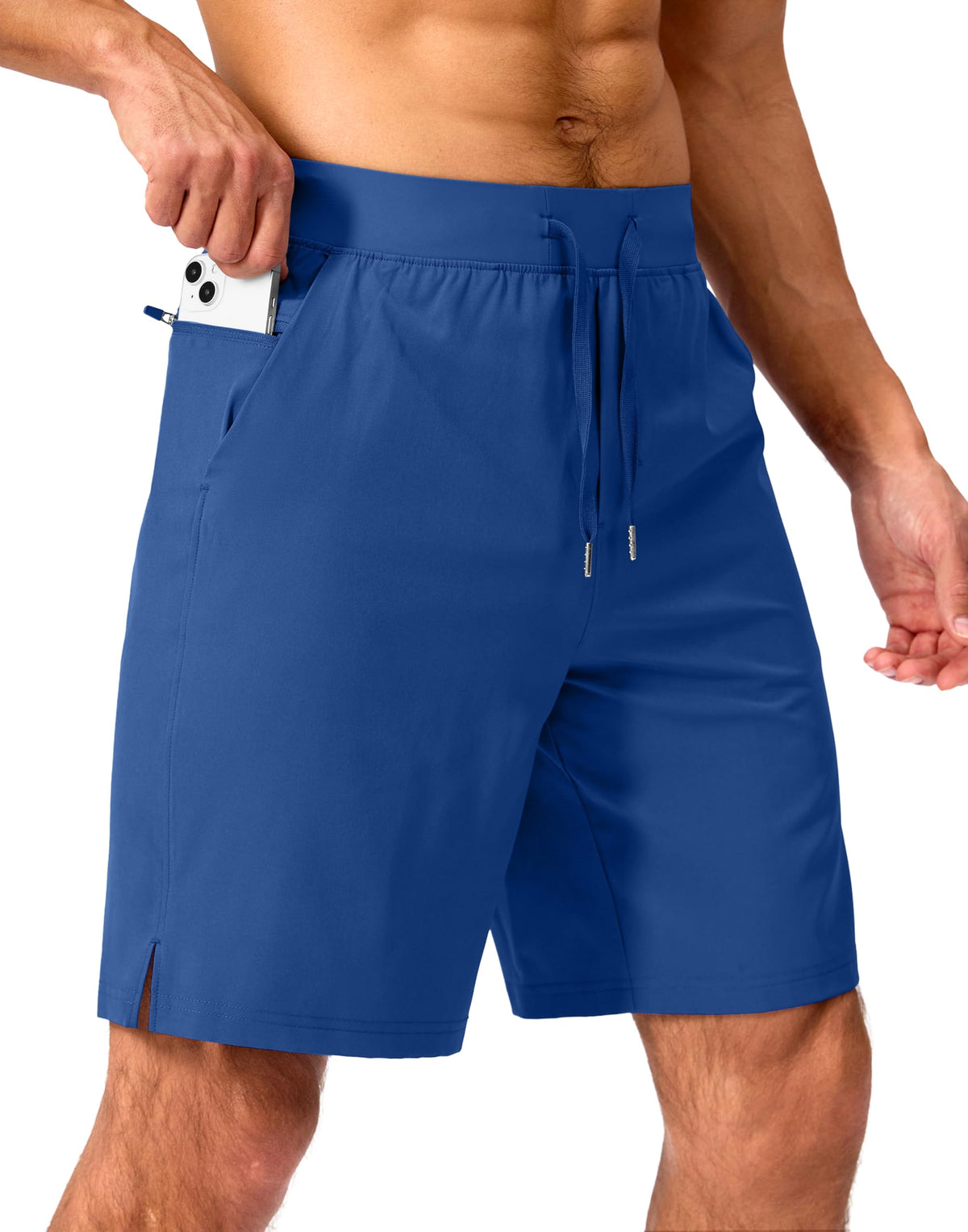 Soothfeel Men's Athletic Running Shorts Zipper Pockets 9"/7"/5 Workout Gym