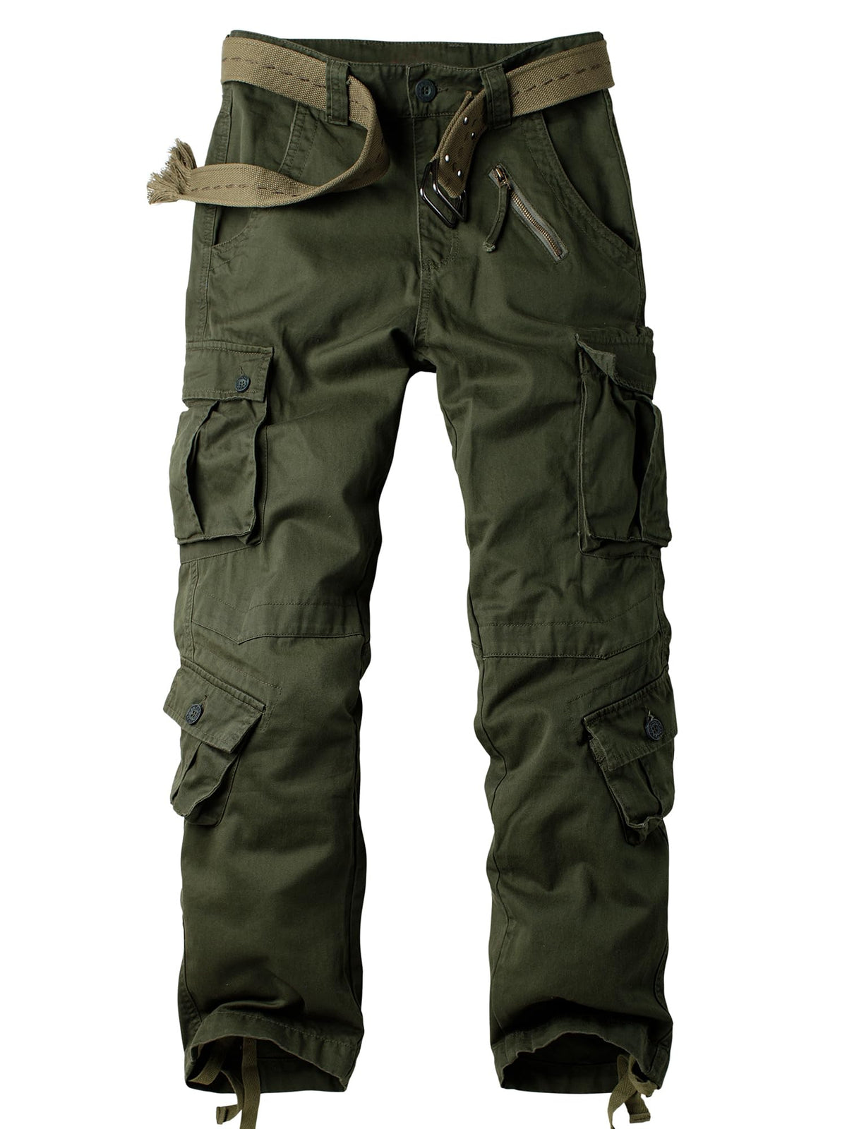 Men's Camo Cargo Work Pants Cotton Tactical Ripstop Casual Combat Pants with 8 Pockets
