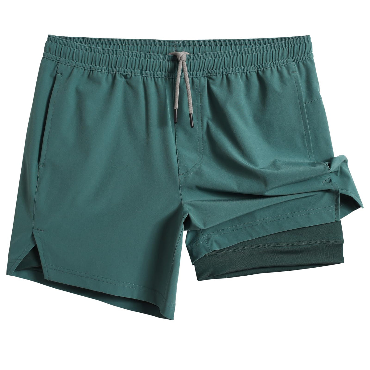 maamgic Mens 5" Gym Running Shorts for Men 2 in 1 Quick Dry Workout Athletic Shorts