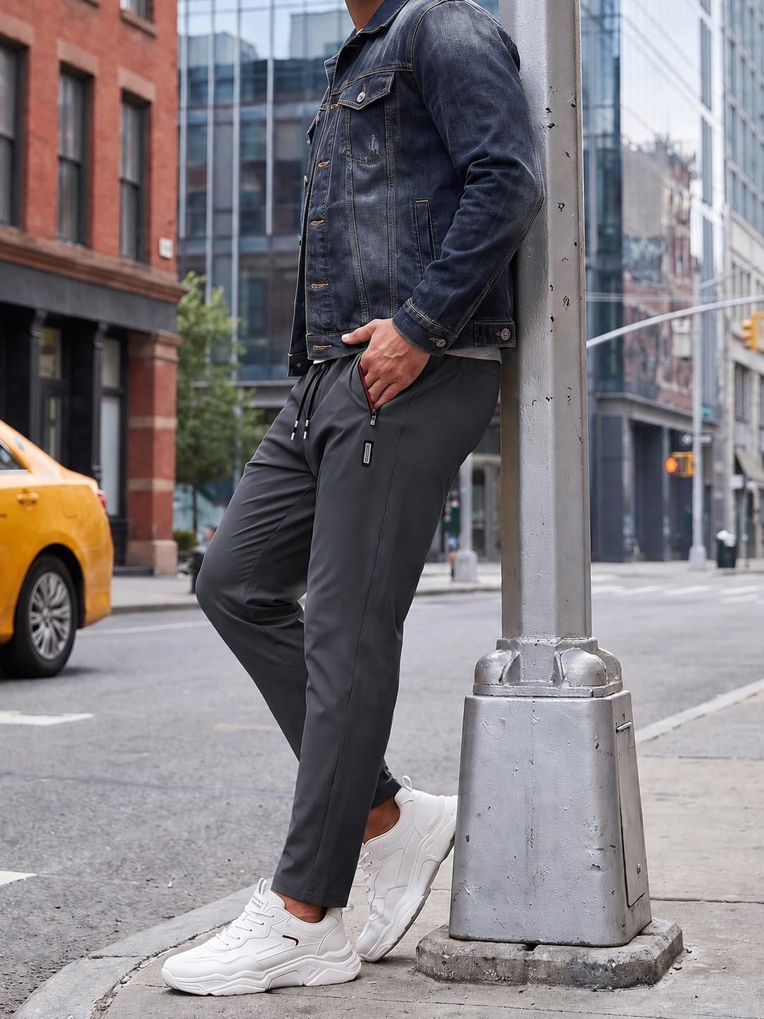 Men's Athletic Pants Lightweight Sweatpants Zipper Pockets