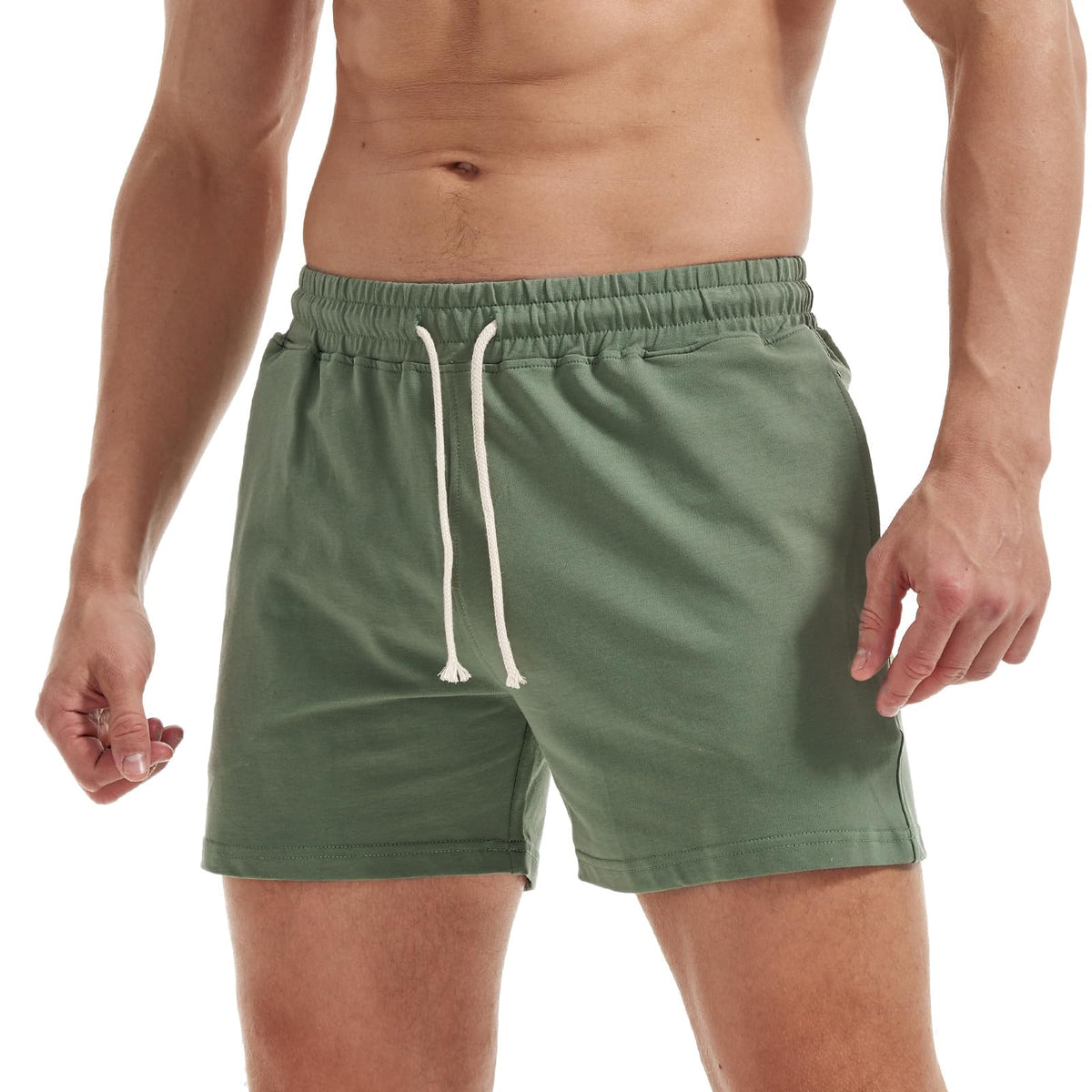 AIMPACT Men's Cotton Workout Shorts 5"/7" Sweat Athletic Gym with Pockets