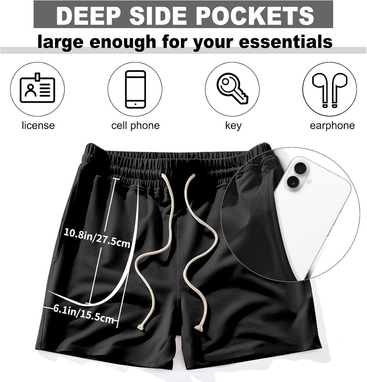 AIMPACT Men's Cotton Workout Shorts 5"/7" Sweat Athletic Gym with Pockets