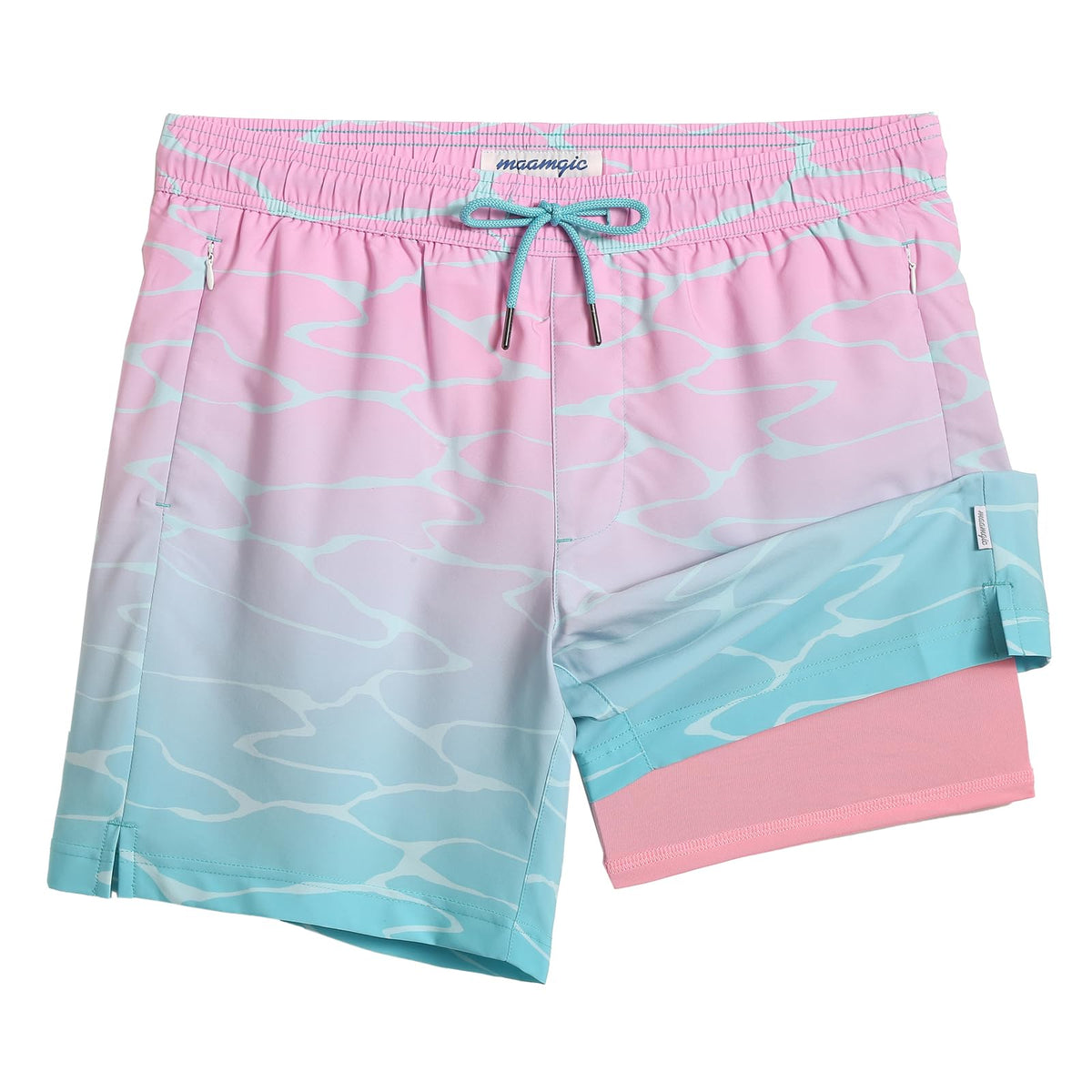 maamgic 2 in 1 Mens Swim Trunks 7 Inch Swim Shorts Swim Suits Board Shorts