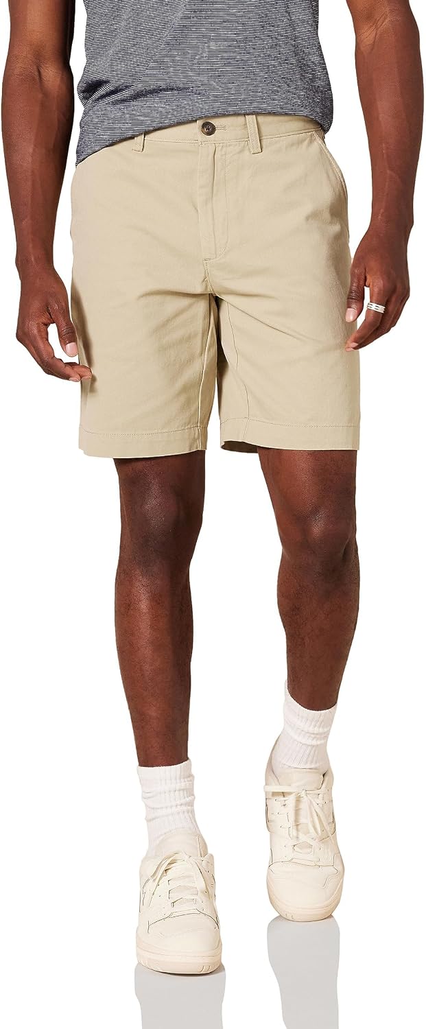 Amazon Essentials Men's Slim-Fit 9" Cotton Twill Khaki Chino Shorts with Tapered Leg
