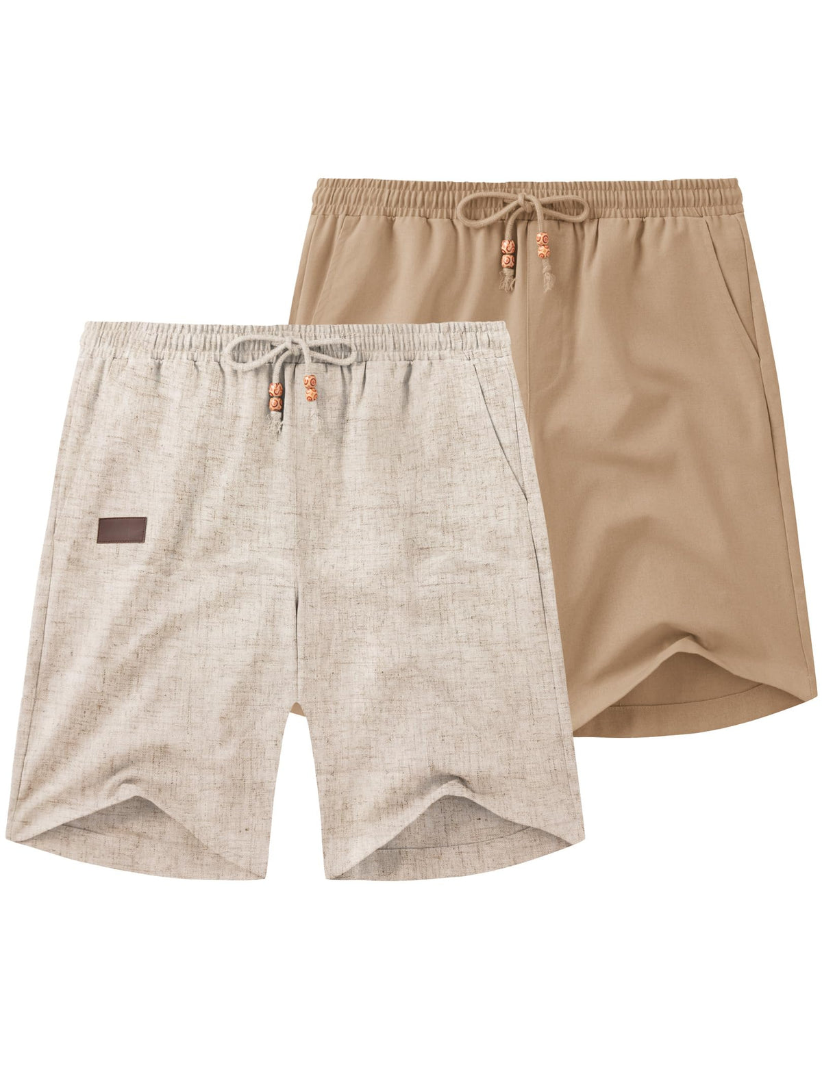 COOFANDY Men Linen Beach Shorts Casual Drawstring Summer Vacation Shorts