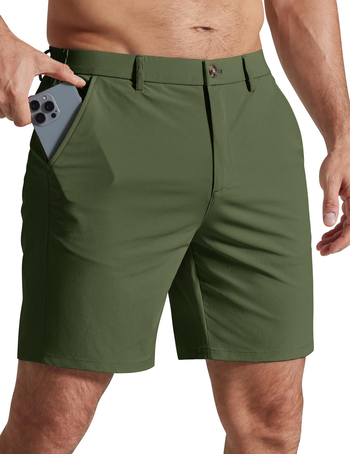 COOFANDY Men Casual Shorts 7" Stretch Quick Dry Golf Shorts with 4 Pockets