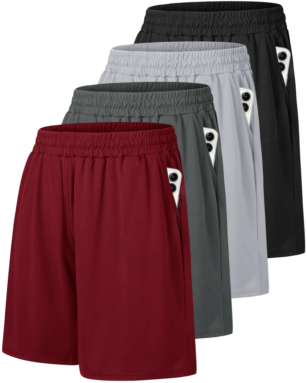 4 Pack Gym Mens Shorts - Basketball Athletic Shorts Fitness Clothing