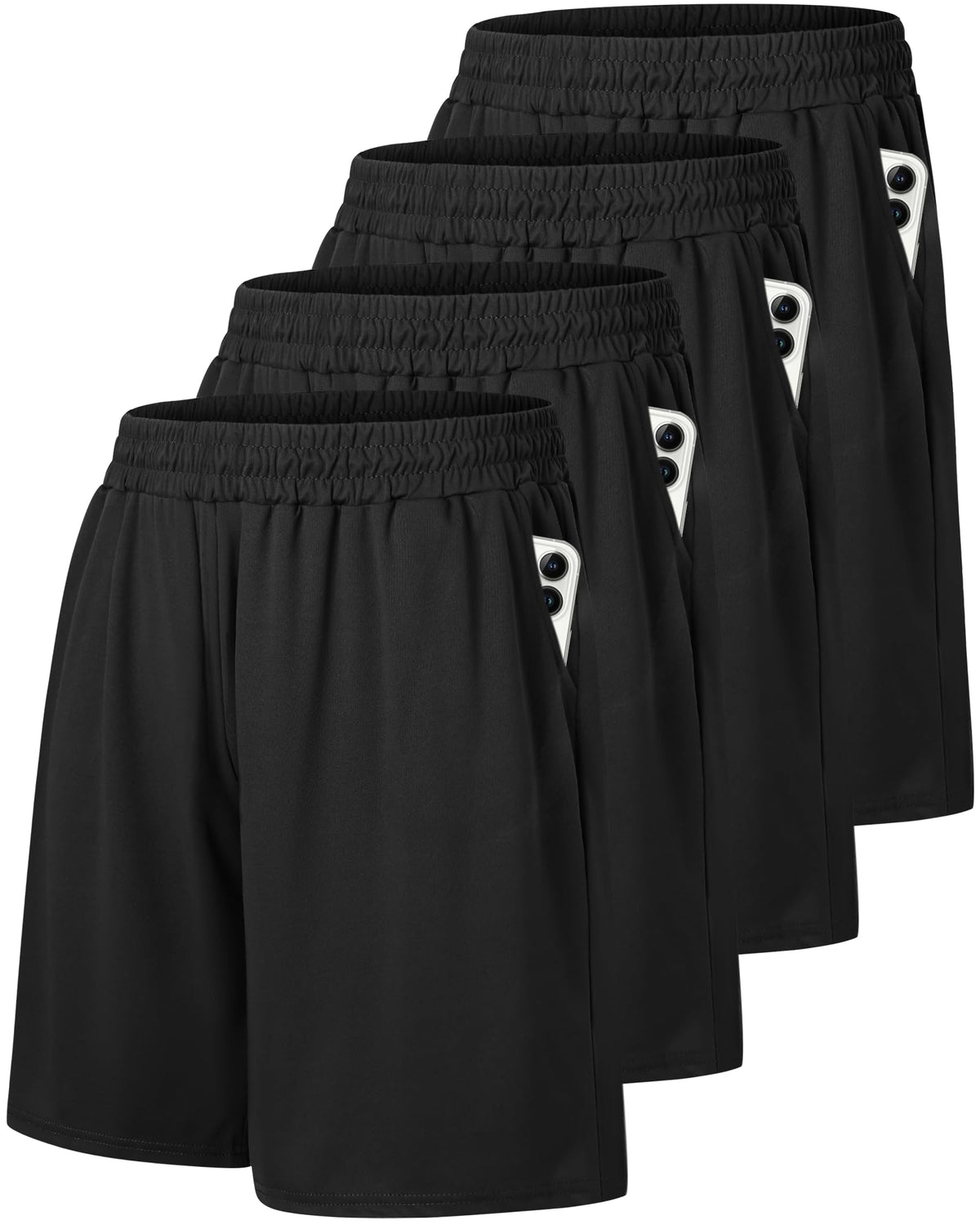 4 Pack Gym Mens Shorts - Basketball Athletic Shorts Fitness Clothing