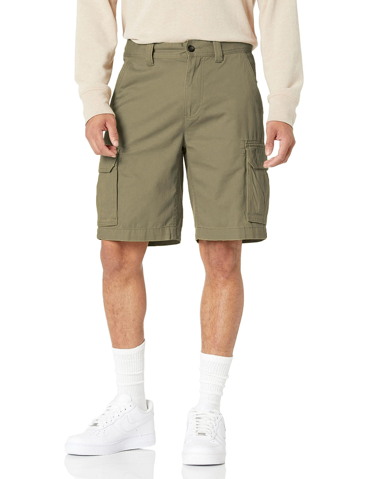 Amazon Essentials Men's 10" Classic-Fit Cotton Twill Cargo Shorts, Multiple Pockets (Available in Big & Tall)